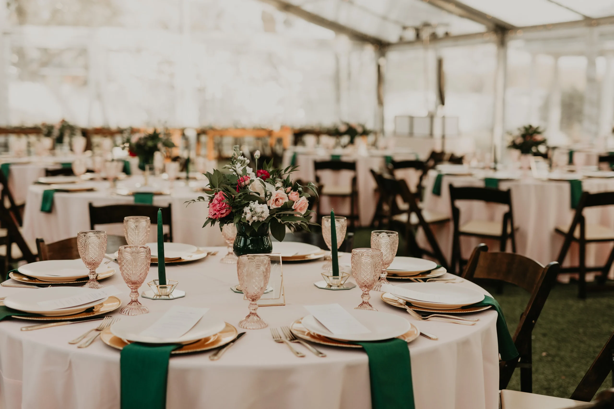 a wedding reception set up for guests