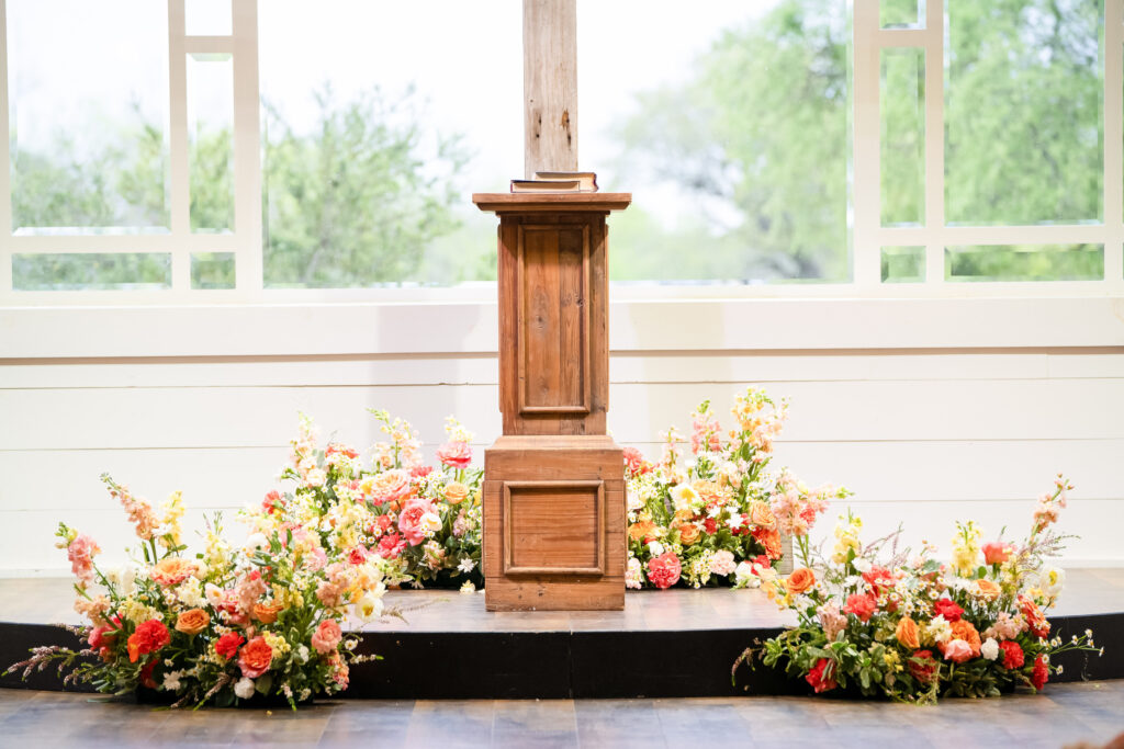 a brightly-lit wedding ceremony 